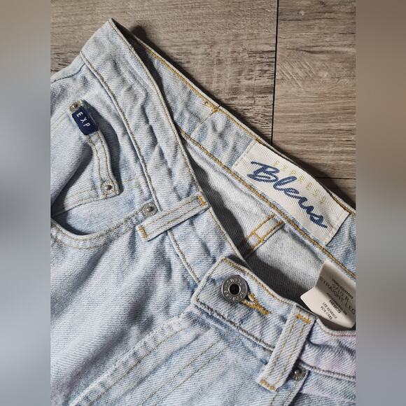 Express Blues High Rise Vintage 1990s Light Blue Denim Straight Leg Jeans - Picture 5 of 12